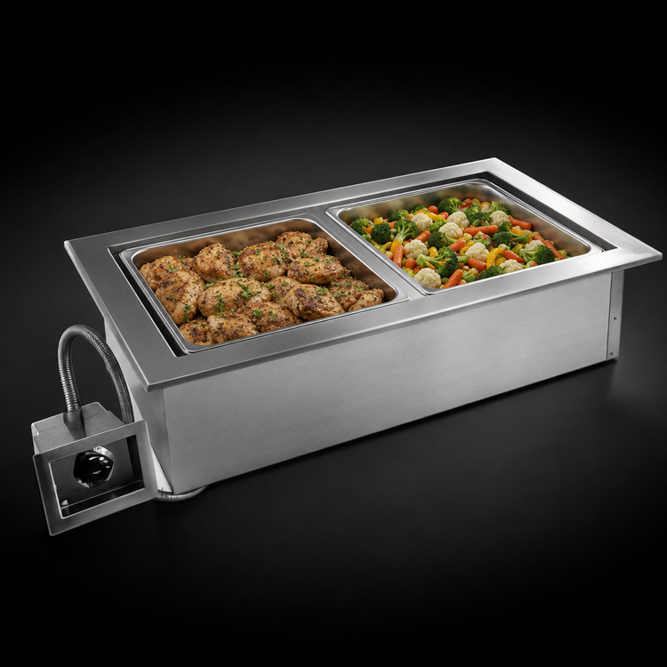 Product image #3 for Delfield N8831 Drop-In Single-Tank Electric Wet Hot Food Well for 2 Full-Size Pans