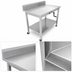 Thumbnail image #3 for John Boos ADA Adjustable-Height Hydraulic Lift Stainless Steel Work Table with 5-Inch Backsplash and Locking Casters, 48 x 30 Inches