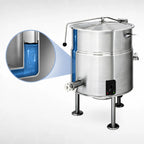 Thumbnail image #3 for Cleveland Range KEL80 80-Gallon Electric Self-Contained Tri-Leg 2/3 Steam-Jacketed Kettle with 316 Stainless Steel Interior