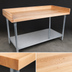 Thumbnail image #3 for John Boos DNS02 60 Inch x 24 Inch Baker's Top Wood Work Table with Galvanized Base and Adjustable Undershelf