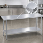 Thumbnail image #3 for Duke Manufacturing 314S-24108 108-Inch Stainless Steel Work Table with Undershelf, No Backsplash, 14-Gauge 300 Series Top