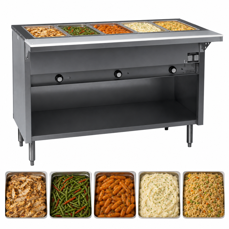 Product image #3 for Spec-Master HT5CB-240 79-Inch 5-Well Electric Hot Food Table with Enclosed Base