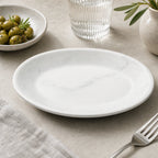 Thumbnail image #4 for CFS Brands Ridge 5310137 10-Inch Oblong Coupe Melamine Plate, 15 oz., White Marble, Matte Finish Case of 12