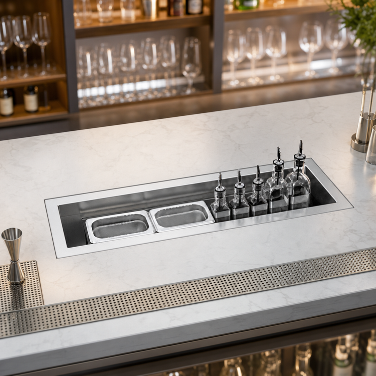 Product image #3 for Glastender 30-Inch Drop-In Stainless Steel Mixology Well for Ice-Chilled Storage