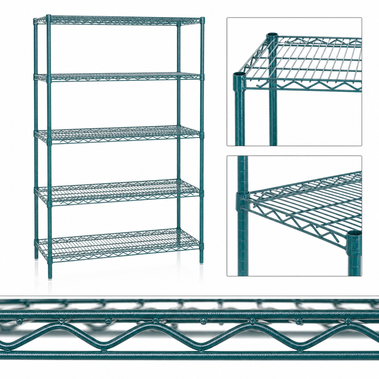 Product image #3 for EagleGard Stationary Starter Wire Shelving Unit, 5-Tier, 72W x 18D x 86H, Hybrid Epoxy Finish