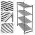 Thumbnail image #3 for Cambro Camshelving Basics Plus 24 x 60 x 84 Inch 4-Tier Stationary Starter Polymer Shelving Unit, Brushed Graphite