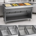 Thumbnail image #3 for Eagle Group Spec-Master HT4OB-208-3 63.5-Inch Electric Hot Food Table, 4 Wet/Dry Wells, Open Base, Stainless Steel