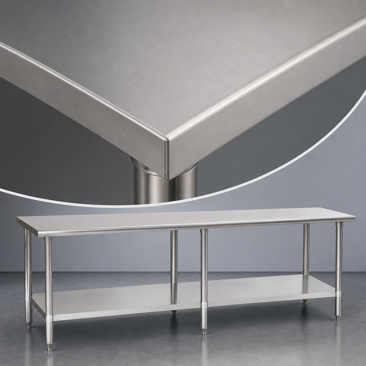 Product image #3 for Eagle Deluxe Series 108-Inch x 36-Inch Stainless Steel Work Table with Adjustable Undershelf