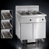 Thumbnail image #3 for Imperial IFSSP375EUC 3-Battery Electric Floor Fryer with Space Saver Filter System, 75 lb. Tanks, Tilt-Up Elements, Computer Controls