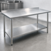 Thumbnail image #3 for Eagle Group Budget Series 60-Inch x 30-Inch 430 Stainless Steel Work Table with Rear Upturn and Adjustable Undershelf