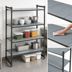 Thumbnail image #3 for Cambro Camshelving® Basics Plus CBU214872S4580 4-Tier Stationary Solid Polymer Shelving Starter Unit, 21 x 48 x 72 Inches, Brushed Graphite