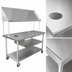Thumbnail image #3 for John Boos 63 Inch x 30 Inch Mobile Stainless Steel Sorting Table with Marine Edge, Slanted Shelf, and Locking Casters