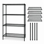 Thumbnail image #3 for Quantum WR86-1248BK Stationary Wire Shelving Starter Kit, 48"W x 12"D x 86"H, 4 Shelves, 4 Posts, Black Epoxy Finish