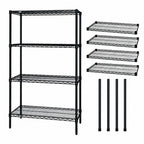 Thumbnail image #3 for Quantum WR63-2172BK Stationary Wire Shelving Starter Kit, 72W x 21D x 63H, 4 Shelves, Black Epoxy Finish