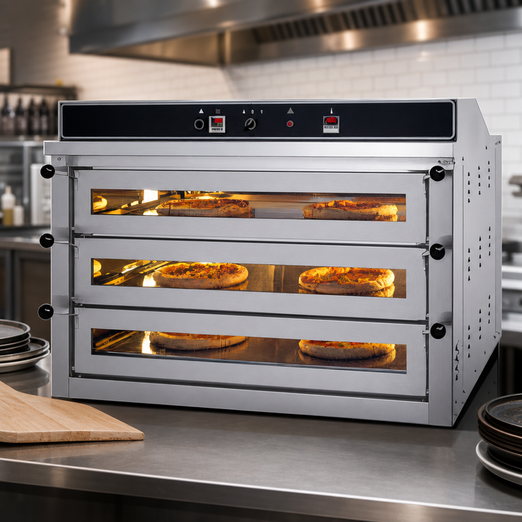 Product image #3 for Jet-Air Triple-Deck Electric Pizza Deck Oven with Full-View Glass Doors