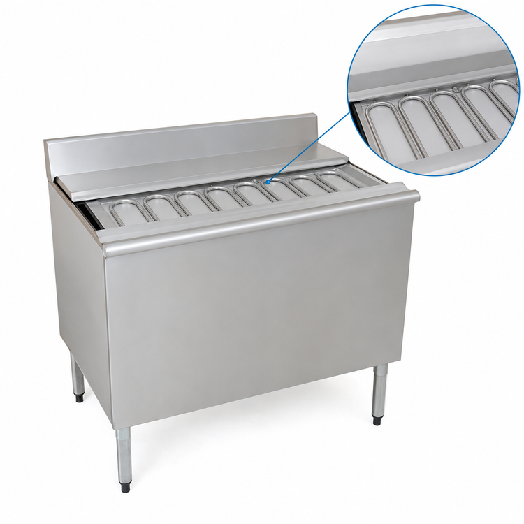 Product image #3 for Eagle Group 1800 Series 48-Inch Underbar Ice Chest with 12-Inch Deep Bin and 7-Circuit Cold Plate