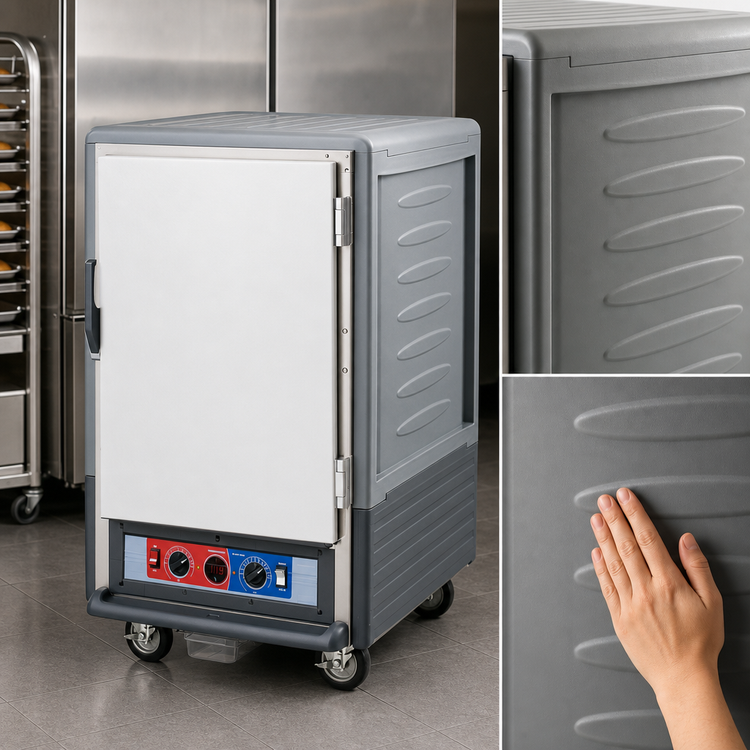 Product image #3 for Metro C5 3 Series Mobile Half-Height Heated Holding & Proofing Cabinet with Gray Insulation Armour, Fixed Wire Slides, and Solid Door