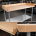 Thumbnail image #3 for John Boos 120-Inch x 24-Inch Bakers' Table Wood Top Work Table with 4-Inch Coved Riser and Galvanized Base