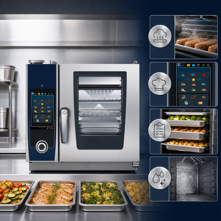 Product image #3 for RATIONAL iCombi Pro XS Electric Countertop Combi Oven, 208/240V 3-Phase, 3 2/3 GN / 4 Sheet Pan Capacity