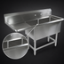 Thumbnail image #3 for John Boos Pro-Bowl 2-Compartment Commercial Sink with Left Drainboard, 76-3/16