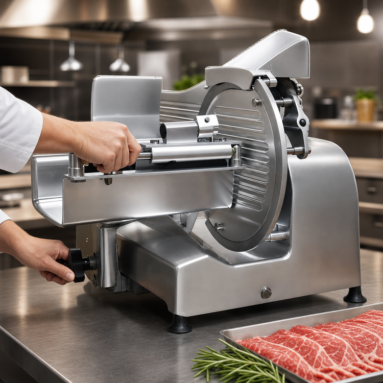 Product image #3 for Trento S Series Commercial Manual Feed Gear-Driven Horizontal Meat Slicer, 12-5/16 Inch Blade, 110V