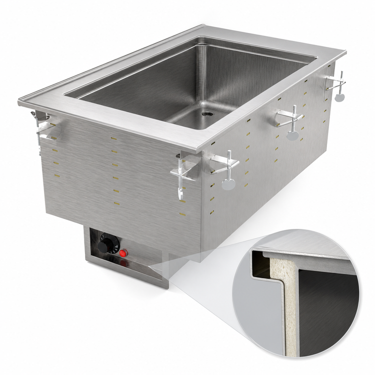 Product image #3 for Vollrath Drop-In Electric Hot Food Well, 1 Full-Size Pan, Wet Operation, 208V