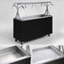 Thumbnail image #3 for Vollrath 2-Series Affordable Portable 46-Inch 3-Pan Non-Refrigerated Cold Food Station with Buffet Breath Guard and Lights, Black Open Storage Base, 120V