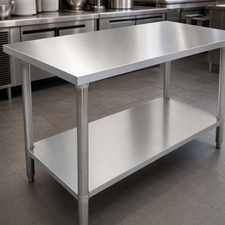 Product image #3 for Elite Series 48 x 30-Inch 430 Stainless Steel Work Table with Galvanized Undershelf