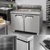 Thumbnail image #3 for Atosa MSF8302GR Two-Section Sandwich/Salad Prep Table Refrigerator, 48-1/5-Inch Wide, 13.4 Cu. Ft.