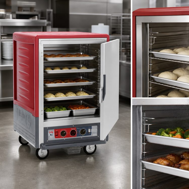 Product image #3 for Metro C5 3 Series Mobile Half-Height Heated Holding and Proofing Cabinet with Full-Length Solid Door and Universal Wire Slides