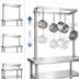 Thumbnail image #3 for BK Resources 60-Inch 360-Degree Adjustable Table-Mounted Stainless Steel Pot Rack with 20 Double-Prong Hooks
