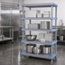 Thumbnail image #3 for Quantum Millenia 54 Inches W x 18 Inches D x 62 Inches H Polymer Shelving Unit with 4 Open Grid Shelves