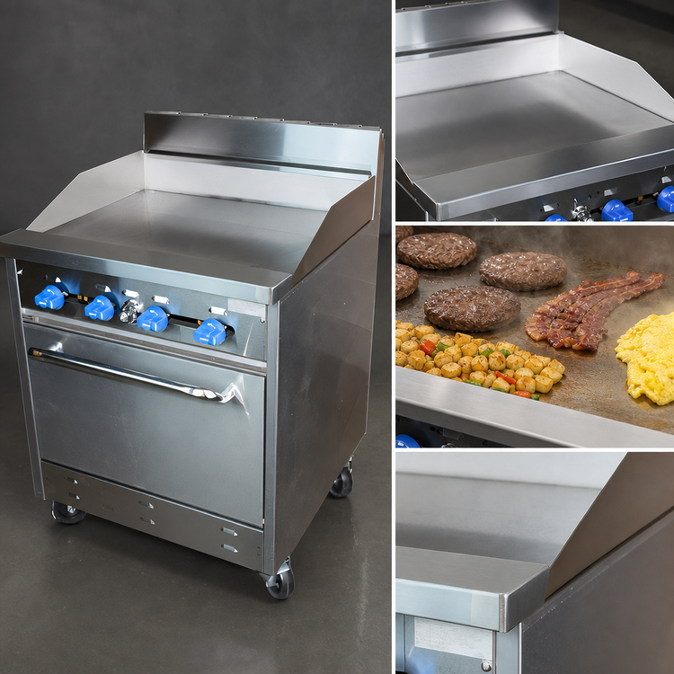 Product image #3 for Comstock-Castle 30-Inch Commercial Gas Range with 30-Inch Griddle and Standard Oven