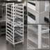 Thumbnail image #3 for Channel Manufacturing T439A3 Trapezoidal Aluminum Cafeteria Tray Rack, 10-Tray Capacity, 36-Inch High, End Load, with Swivel Casters