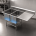 Thumbnail image #3 for John Boos Pro-Bowl 2-Compartment Sink with 30-Inch Right Drainboard, 14-Inch Deep Bowls
