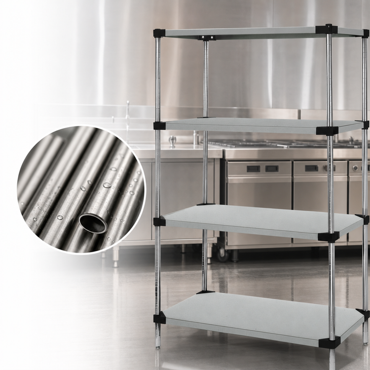 Product image #3 for Quantum 72"W x 18"D x 74"H Solid Stainless Steel Shelving Starter Kit