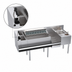 Thumbnail image #4 for Krowne Zero-Step Underbar Beverage Workstation with 10-Circuit Cold Plate, Center Ice Bin, Dump Sink and Speedrail, 68