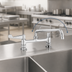 Thumbnail image #3 for T&S Brass Low-Lead 8-Inch Center Deck Mount Manual Faucet with 12-Inch Swing Nozzle and Wrist Handles