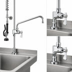 Thumbnail image #3 for Krowne Royal Series 21-140L 14-Inch Low-Lead Add-On Faucet for Pre-Rinse Bases, Polished Nickel-Chromium, 3/8-Inch NPT Connections