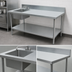 Thumbnail image #3 for 60-Inch Stainless Steel Work Table With Left Prep Sink and 6-Inch Backsplash