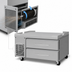 Thumbnail image #3 for Turbo Air PRO Series Flat Top Stainless Steel Chef Base Freezer with 2 Drawers, 48-1/8 Inch, Self-Contained Side-Mount Refrigeration
