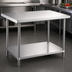 Thumbnail image #3 for 48-Inch x 18-Inch Stainless Steel Flat Top Work Table with Undershelf
