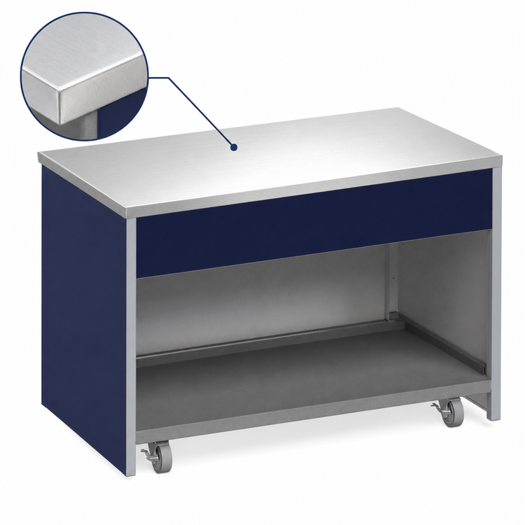 Product image #3 for Atlas Metal INFFT-5 Solid Top Mobile Utility Station, 77-3/4" Wide