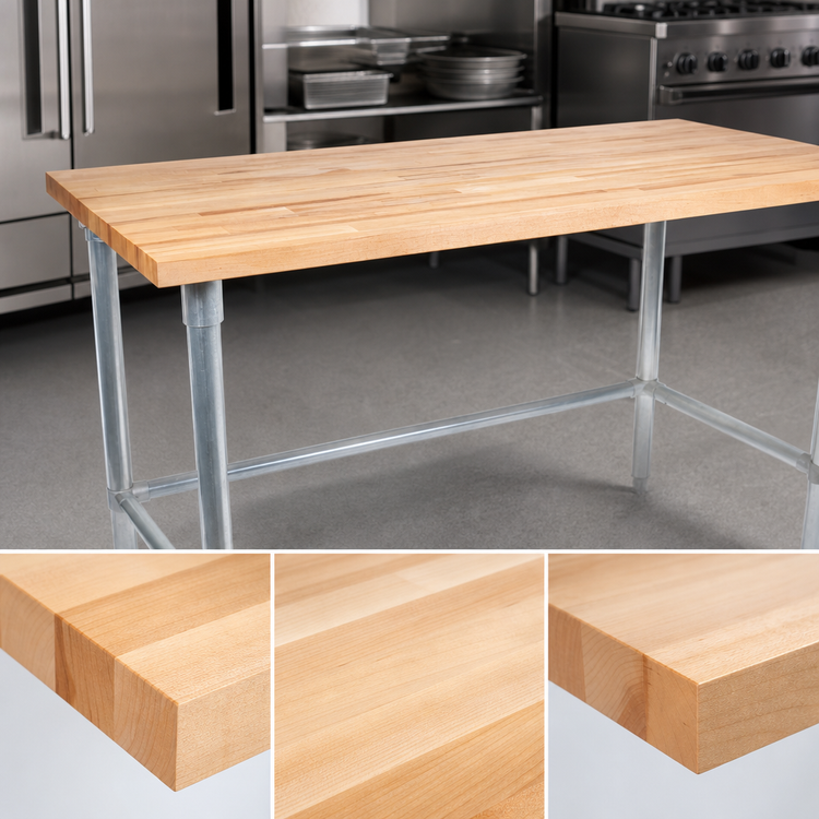 Product image #3 for John Boos HNB02 Northern Hard Rock Maple Wood Top Work Table, 48 x 24 Inches