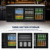 Thumbnail image #3 for Beverage-Air Three-Section Back Bar Refrigerator with Sliding Glass Doors, 72 Inch, Black Exterior, Stainless Steel Top