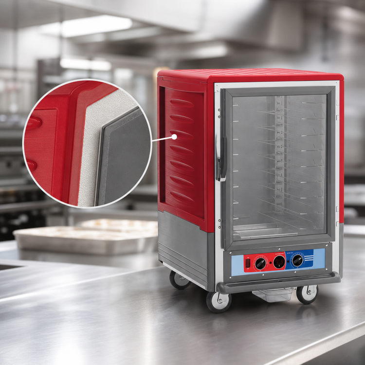Product image #3 for Metro C5 3 Series Insulation Armour Half-Height Moisture Heated Holding and Proofing Cabinet with Clear Polycarbonate Door, Mobile
