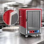 Thumbnail image #3 for Metro C5 Insulation Armour C535-MFC-U Half-Height Moisture Heated Holding & Proofing Cabinet, Mobile, Clear Polycarbonate Door, 16 Hotel Pan Capacity