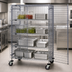 Thumbnail image #3 for Quantum Mobile Security Cage Unit with 4 Shelves and Doors, 48W x 18D x 69H, Chrome Plated