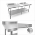 Thumbnail image #3 for Sapphire 84 Inch x 24 Inch 16-Gauge Stainless Steel Work Table with 5 Inch Backsplash and Adjustable Undershelf