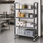 Thumbnail image #3 for Cambro Camshelving® Elements EXU213664S4480 4-Tier Solid Stationary Composite Shelving Unit, 21 x 36 x 64 Inches, Speckled Gray